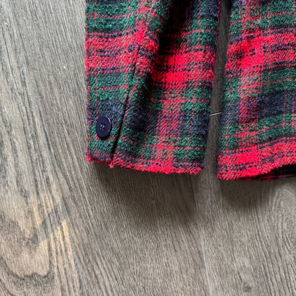 VINTAGE TALBOTS GREEN RED BLAZER SIZE 10 MADE IN USA - Picture 9 of 9